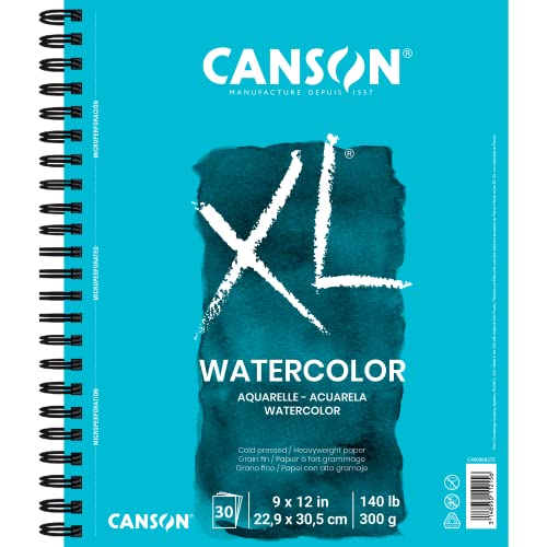 Canson XL Series Watercolor Pad, Heavyweight White Paper,...