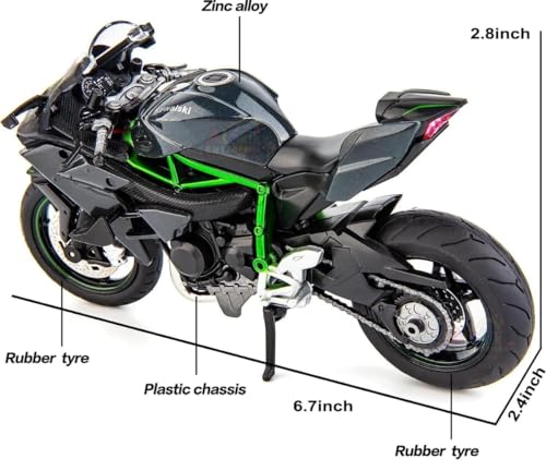 Image of FEXXA Police Motorcycle Toy - Pull Back Motorcycle Toys, Tiny Gift with Music Lighting, Latte Motorcycles Toy for Kids Boys Age 3-8 Year Old [Multicolor] (KA-WASAKI Ninja H2R)