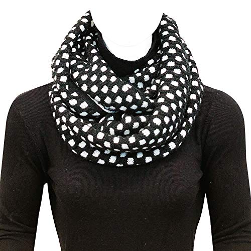 allydrew Lotsa Dots Polka Dot Infinity Winter Knit Scarf Acrylic Circle Scarf3