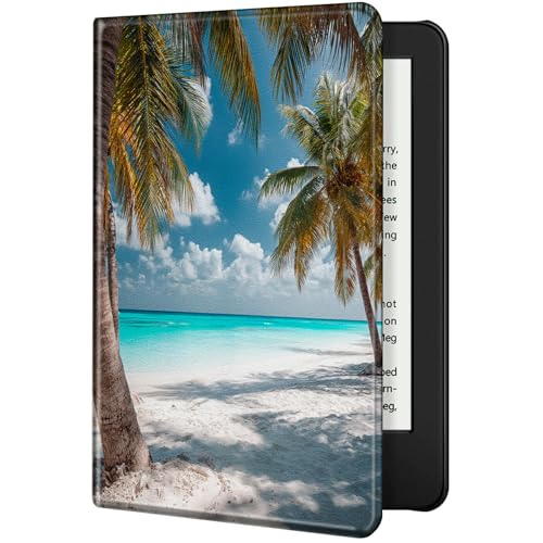 Case for 6' Kindle Paperwhite 10th Generation 2018 and Kindle E-Reader Slim Fit Standing Cover with Auto Sleep/Wake, Sunlight Ocean Beach Cover for Girl Women Boy Men