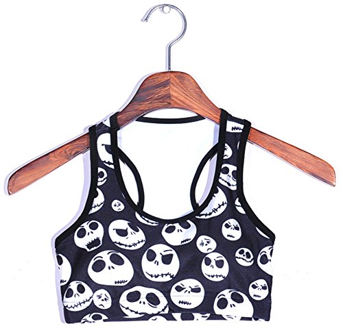 Image of Sister Amy Women's Aerobics Gym Dance Yoga Vest Printed Sports Bra Top Vest