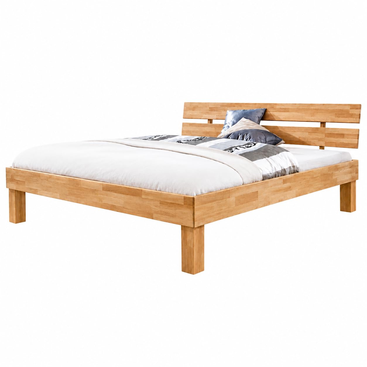 Futonbett Schlafzimmer Bett Kernbuche massiv Holz geölt Judith 120 x 200 cm