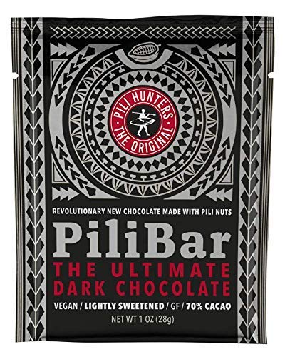 Miniatura 2 de Pili Hunters - Classic PiliBar (barras de 1 oz, paquete de 5) Barra de chocolate negro orgánico con nueces Pili, 0.11 oz de azúcar de coco, cacao