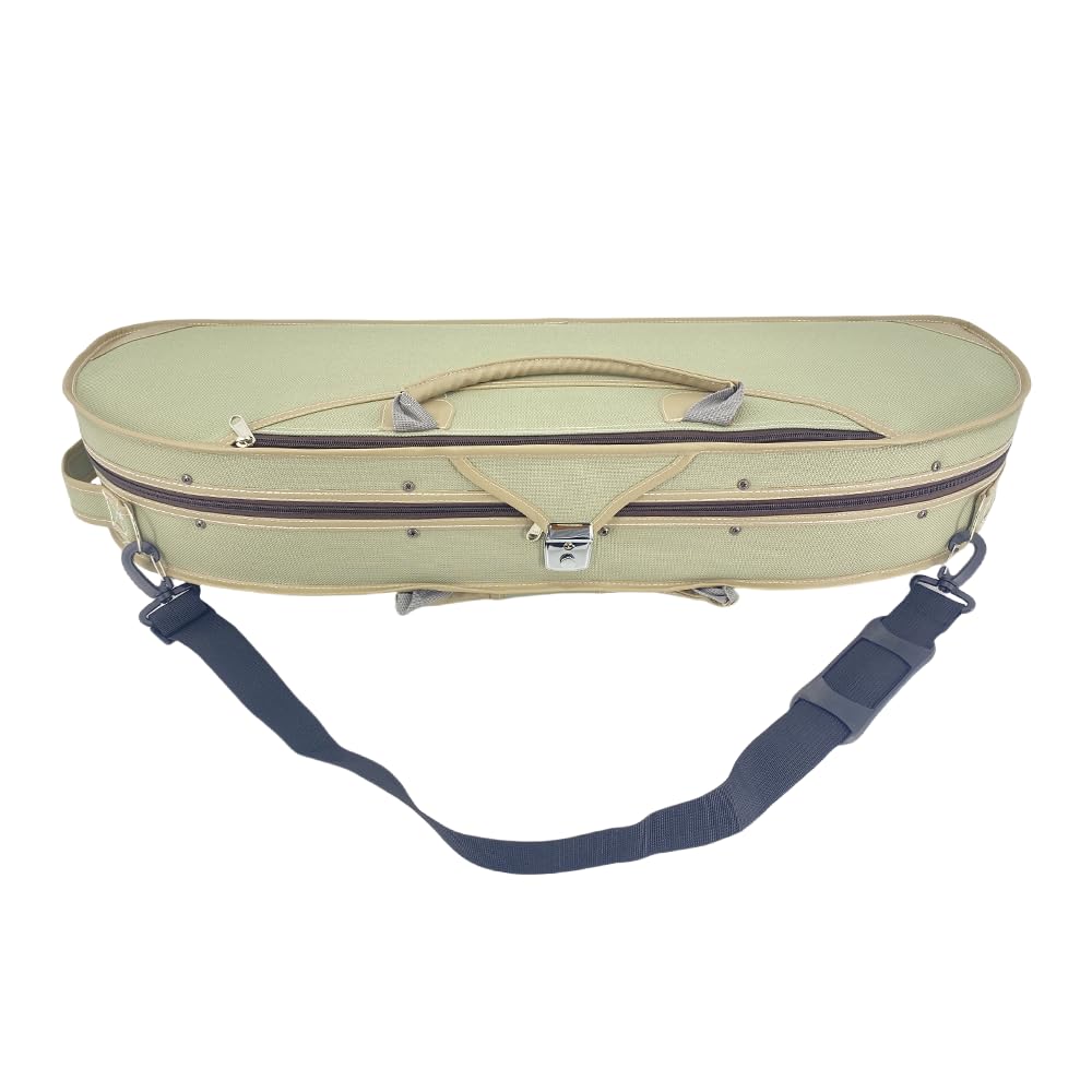 Custodia per violino 4/4 Full Size Nylon Oxford Scatola leggera Spallacci regolabili Violino borsa da viaggio (verde pisello)