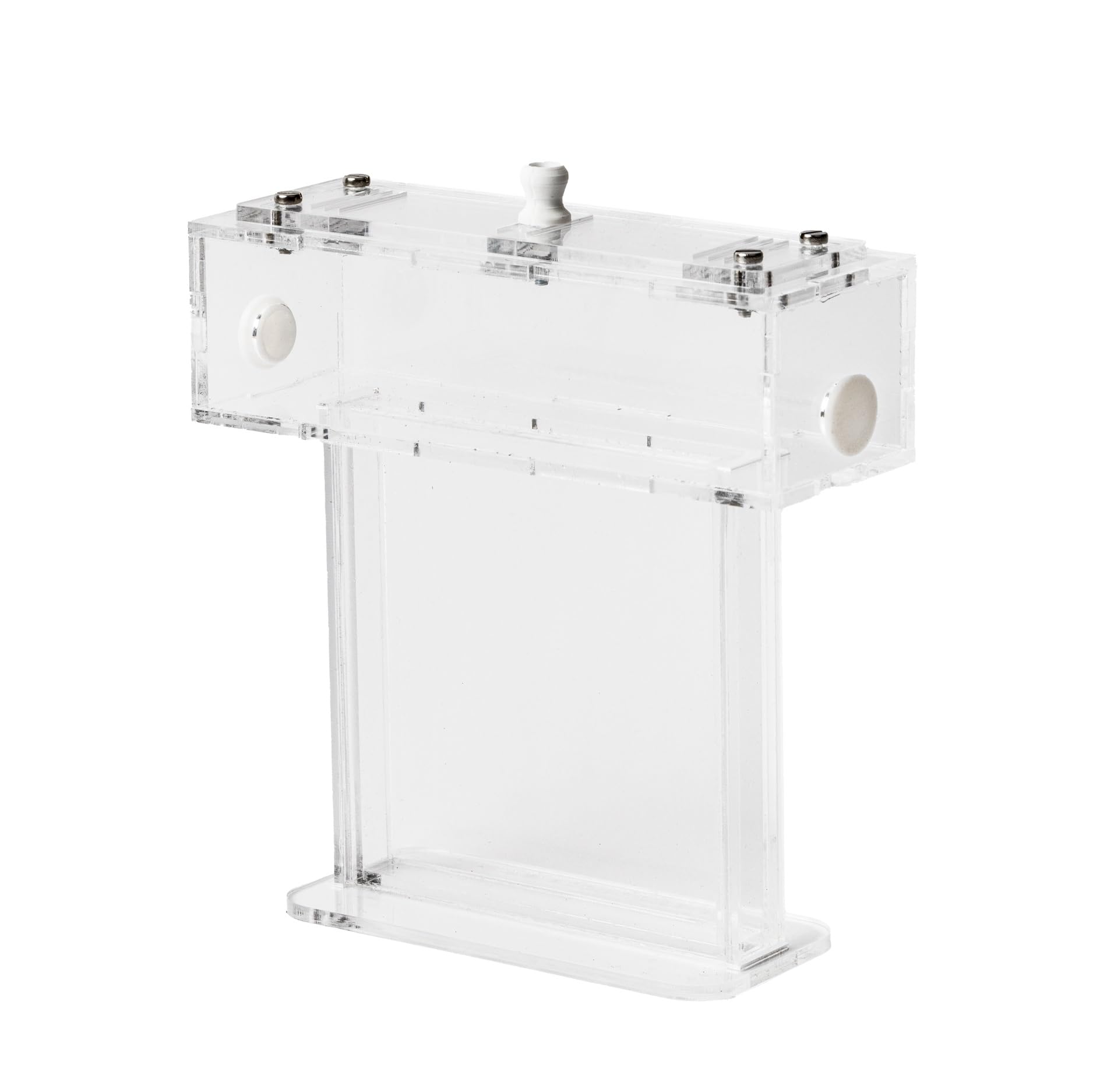 Zestaw ANTHOUSE Akrylowy z Piaskiem w Kształcie Litery T Mini - Kanapka 14x5x14 cm i Skrzynka na Pokarm - Mrowisko z Żywymi Mrówkami w Zestawie (Królowa, Robotnice, Jaja i Larwy)