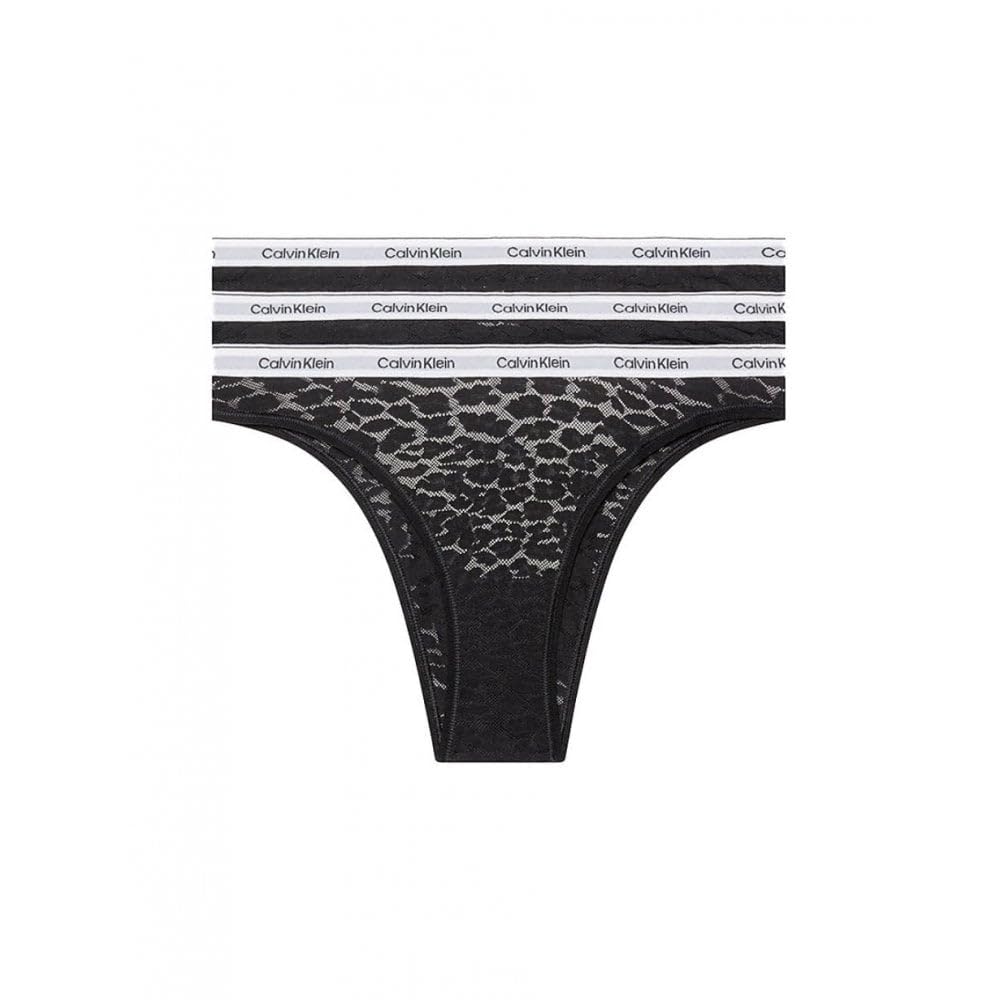 Calvin Klein Women's 3 Pack Low Rise Brazilian Briefs Underwear, Black (Black/Black/Black), XL