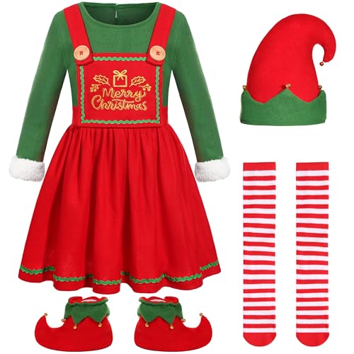 Disfraz Completo de Elfo Navideño para Niñas miniatura 4