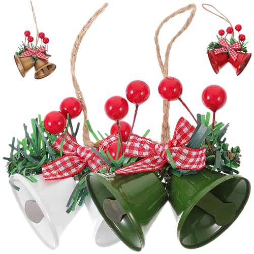 VANZACK 4pcs Xmas Hanging Bells Cute Bell Ornaments for Christmas Tree Door and Home Decor Eye Catching Holiday Accessories