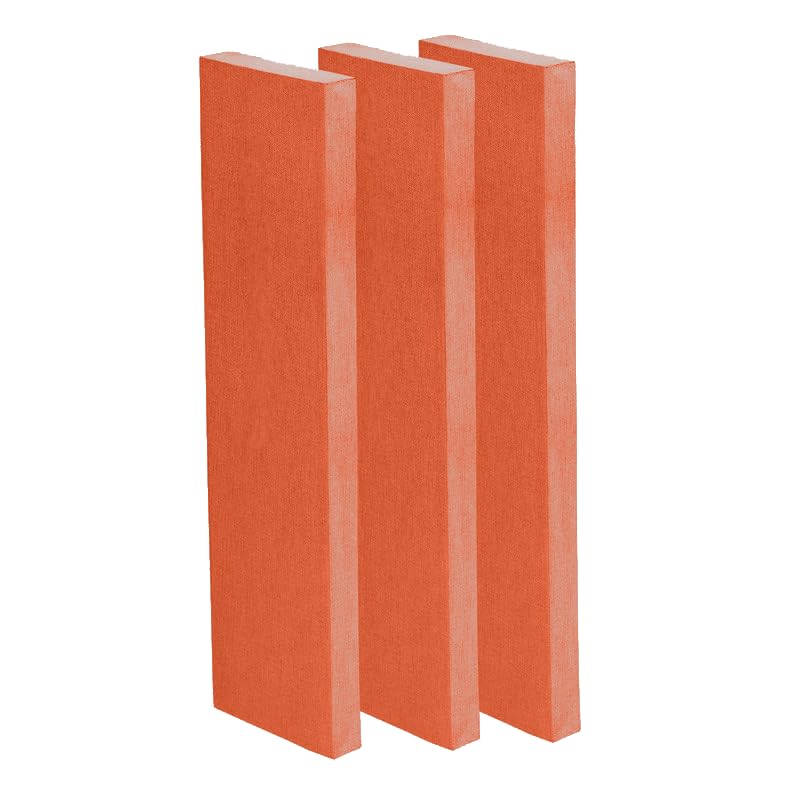 Image of Timber Acoustics | X14 Control Absorption Panels | Rockwool | German Pine | Room Acoustics & Soundproofing | 1' x 4' x 3 inch [Set of 3] NRC > 0.90 (Orange)
