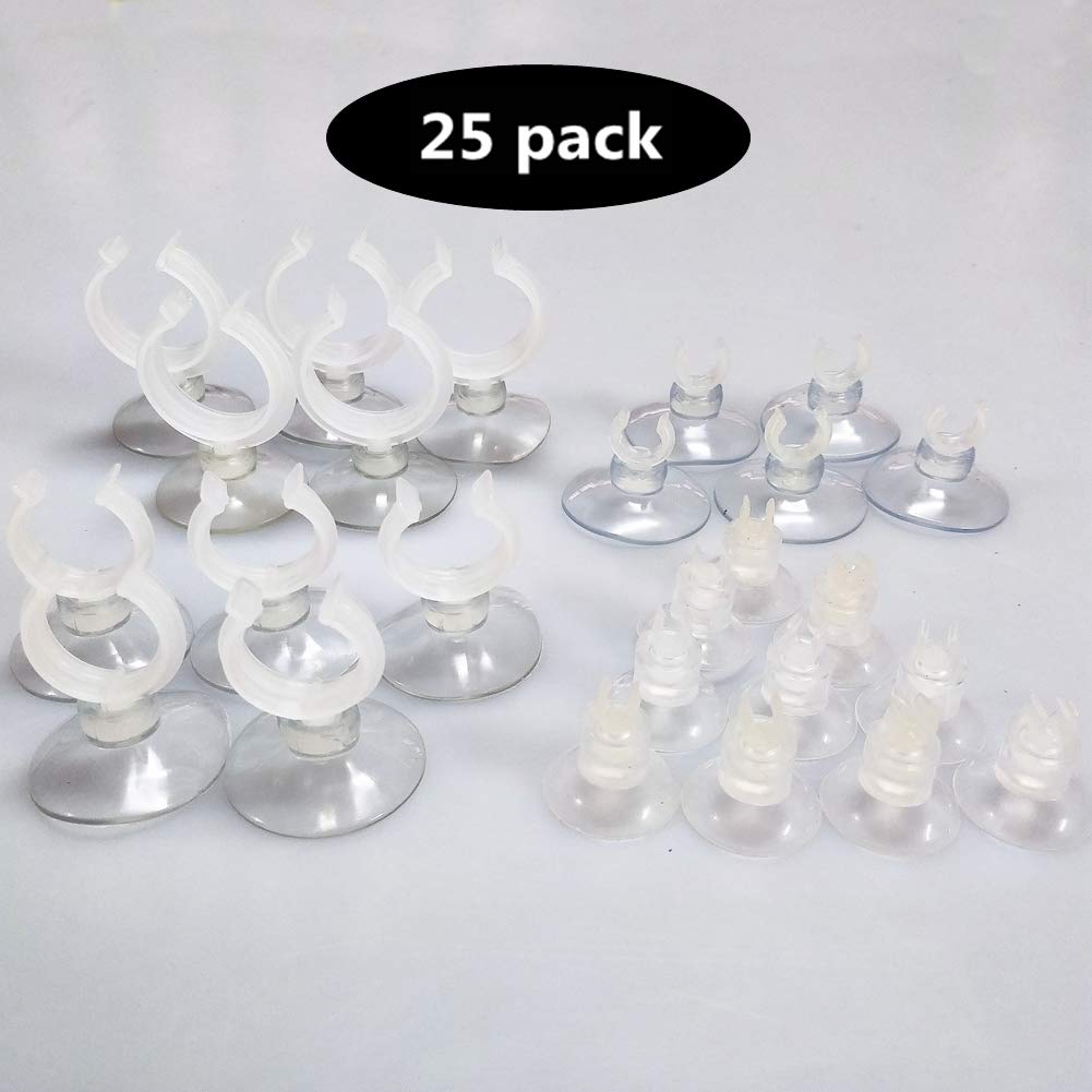 BASE WAVEAquarium Suction Cups Clips 4 Sizes (25 Pack) Fixed Sucker Holder Clamps…