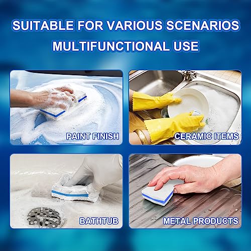Image of Upgrade Melamine Sponge, 25 Pack Extra Thick More Lasting 3X Density Premium Magic Sponge Eraser, Multi Surface Power Scrubber Foam Stain and Mark Removal Cleaning Pads