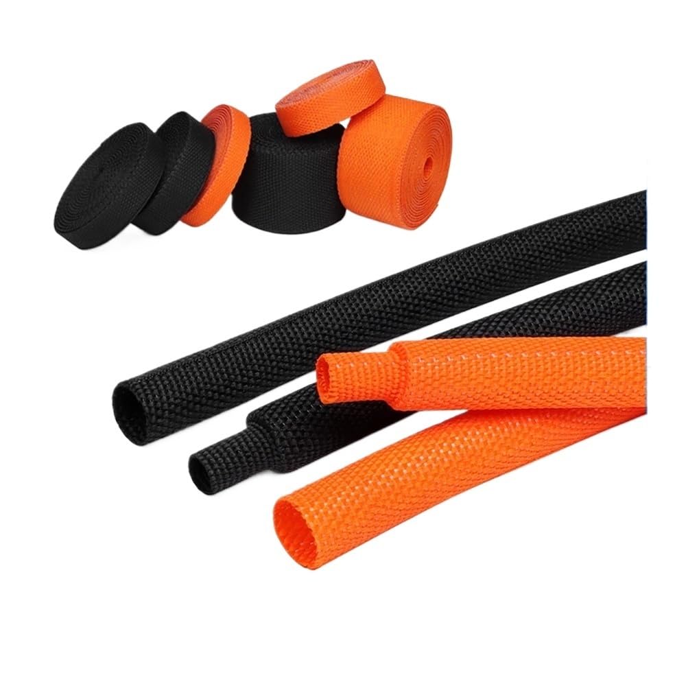 Gaine tressée thermorétractable 1/5/10/50 m, diamètre 4 mm - 30 mm, gaine isolante pour câbles en PET (noir, 25 mm, 20 mètres)