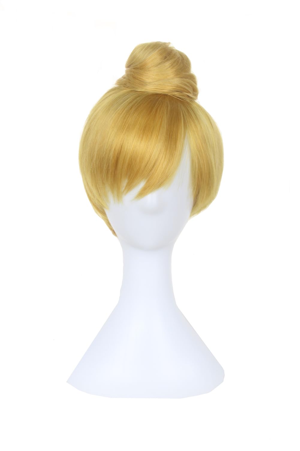 OYSRONG Women's Short Blonde Yellow Straight Wig, with Bun Cosplay Costume Fiber Wig