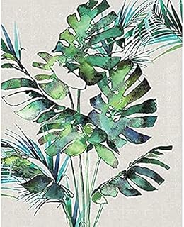 Summer Thornton "Monstera Leaves" Canvas Print, Cotton, Multi-Colour, 3.20 x 40.00 x 50.00 cm