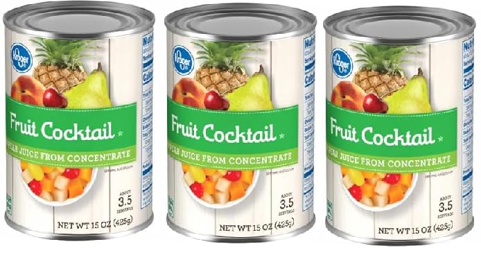 Fruit Cocktail in Pear Juice From Concentrate (3 Cans,15 oz. each)