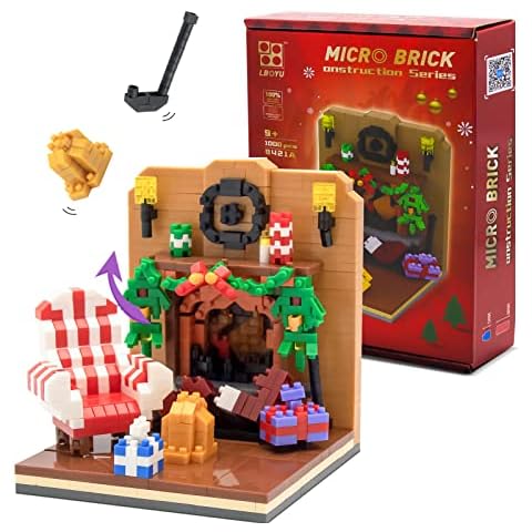 Christmas Building Blocks Toy Set - 1000 Pieces Christmas House Scene with Fireplace Gifts Christmas Stockings Building Blocks Set, from 9 Years Children, Adults, Boys, Girls Building Toy Cover