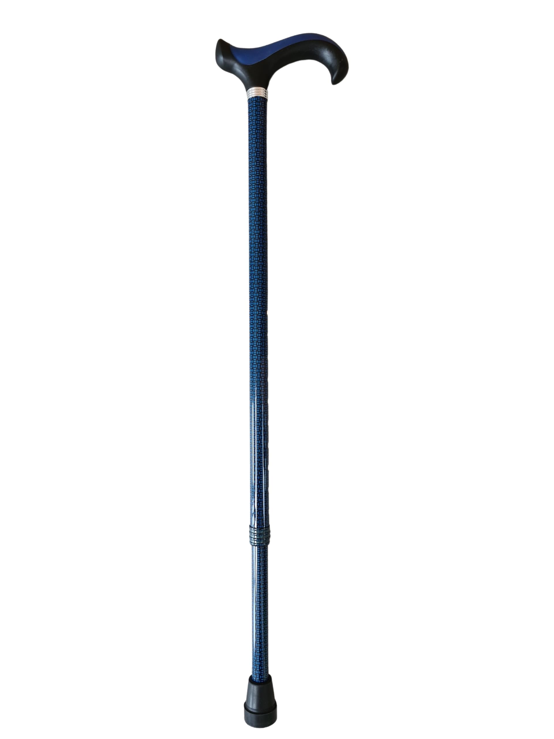 Stock-Fachmann® Leichtmetall Gehstock Black & Blue Alu Gehstock Derbygriff Mit Dämpfungspad Aus Gummi 10- Fach Höhenverstellbarer Gehhilfe Von 76cm Bis 98cm Eigengewicht 350g Belastbar Bis 100kg Leic