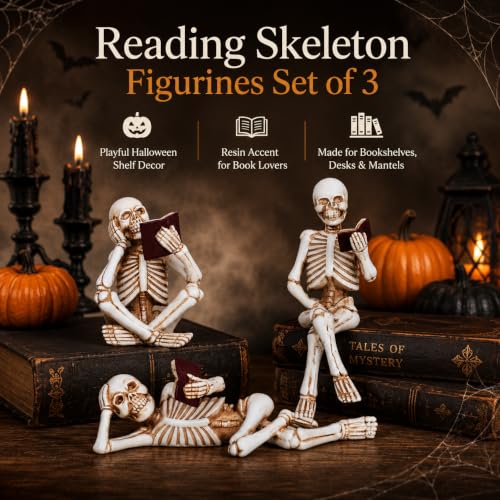 Set de 3 Figuras Decorativas Halloween de Esqueletos de Resina miniatura 4