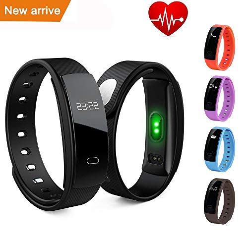 Juneo Sportarmband, fitnesstracker, touchscreen, hartslagmeter, waterdicht, sport, smartwatch, intelligent polshorloge, polso monitor, calorie OLED voor Android iOS QS80