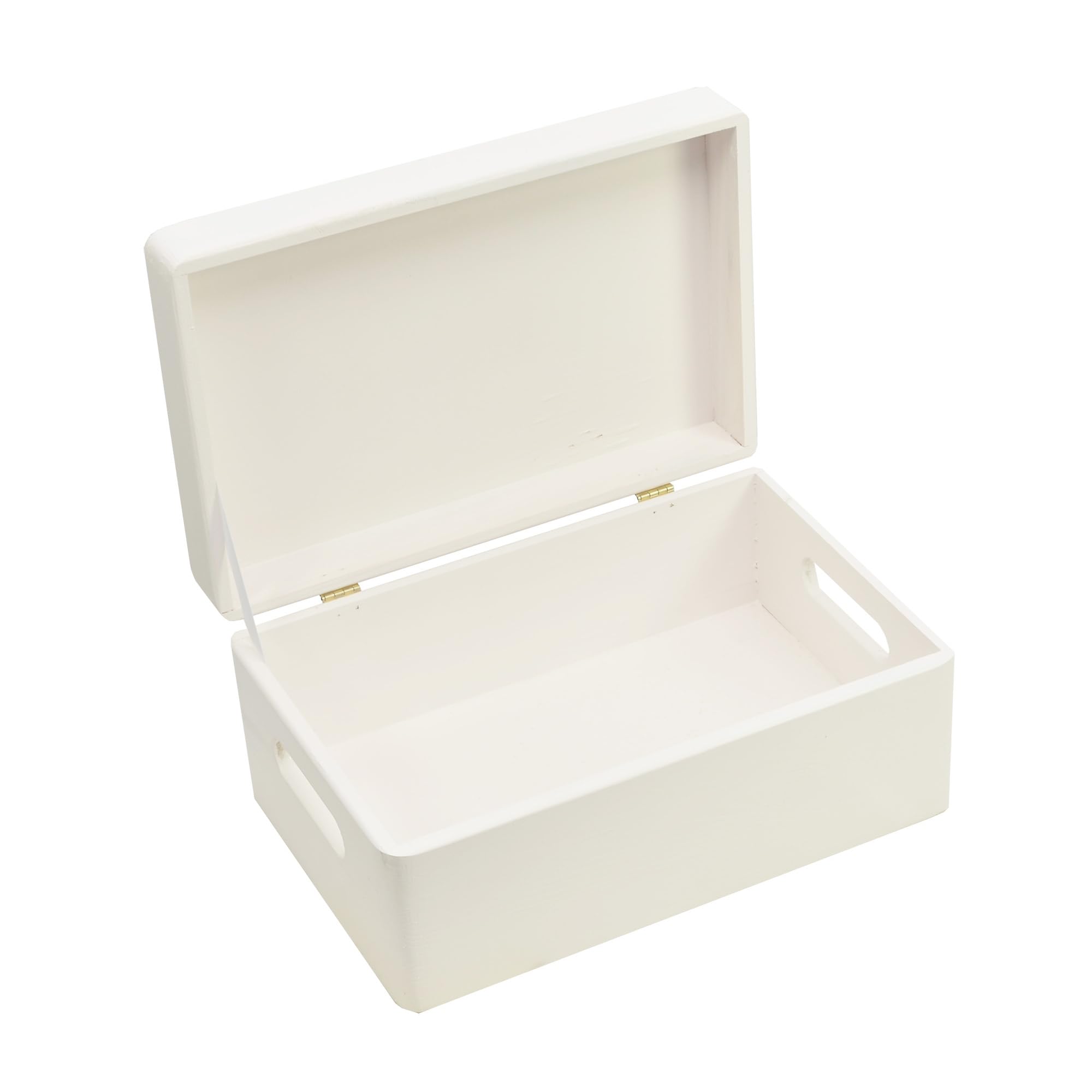 Scatola in legno personalizzata per nascita, 30 x 20 x 14 cm, colore bianco