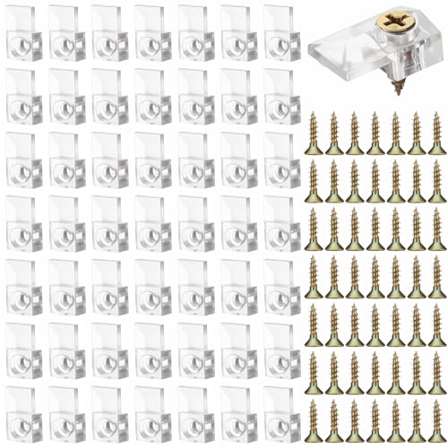 Image of 50 Sets Mirror Clips for Wall Mounting, Mirror Holder Clips with Screws, Mirror Hanging Hardware Kit, Stainless Steel Mirror Hooks Heavy Duty Hanger Frameless for Mirror Tile Picture Frame Hanger