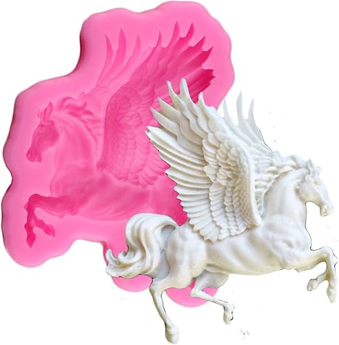 3D Pegasus Horse Animal Fly Wing para pastel de fondant hornear galletas bandeja de jabón 3D caramelos duros postres velas gota pegamento decoración