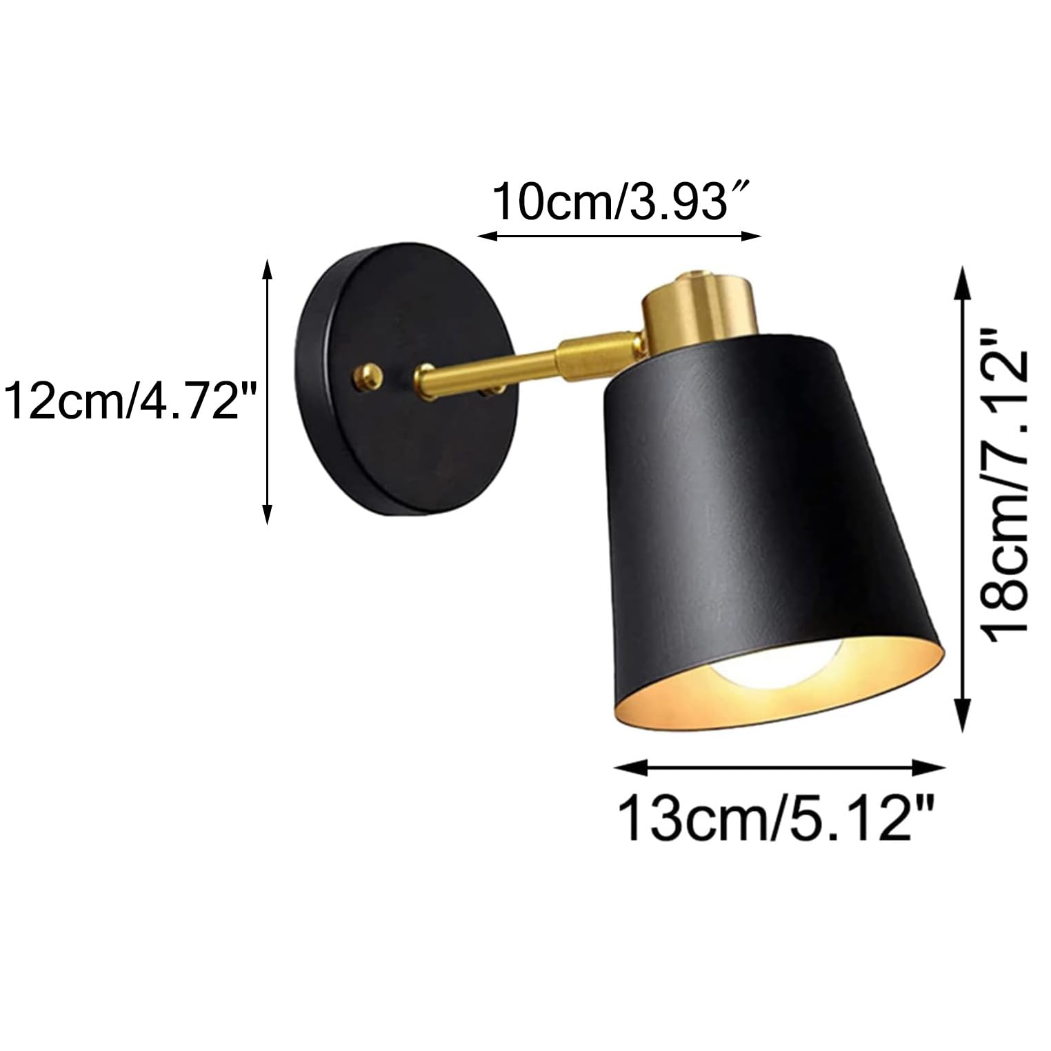 Applique da parete in stile Mid-Century Modern, set da 2, a batteria, senza fili, con telecomando, lampadina LED ricaricabile, lampada wireless per camera da letto, testiera del letto, soggiorno, ner