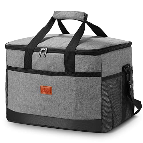 Nevera plegable de 33 L, con aislamiento, bolsa de almuerzo, resistente al agua, bolsa de playa, para deportes, picnic, fitness, al aire libre, viajes, compras, camping Cover