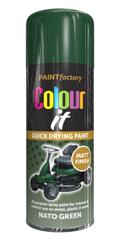 SCHNAZZ 2 x All Purpose Nato Green Aerosol Spray Paint 400ml Fast Dry, Quick Drying Spray and Excellent Coverage for Wood, Metal, Plastic, Glass and More