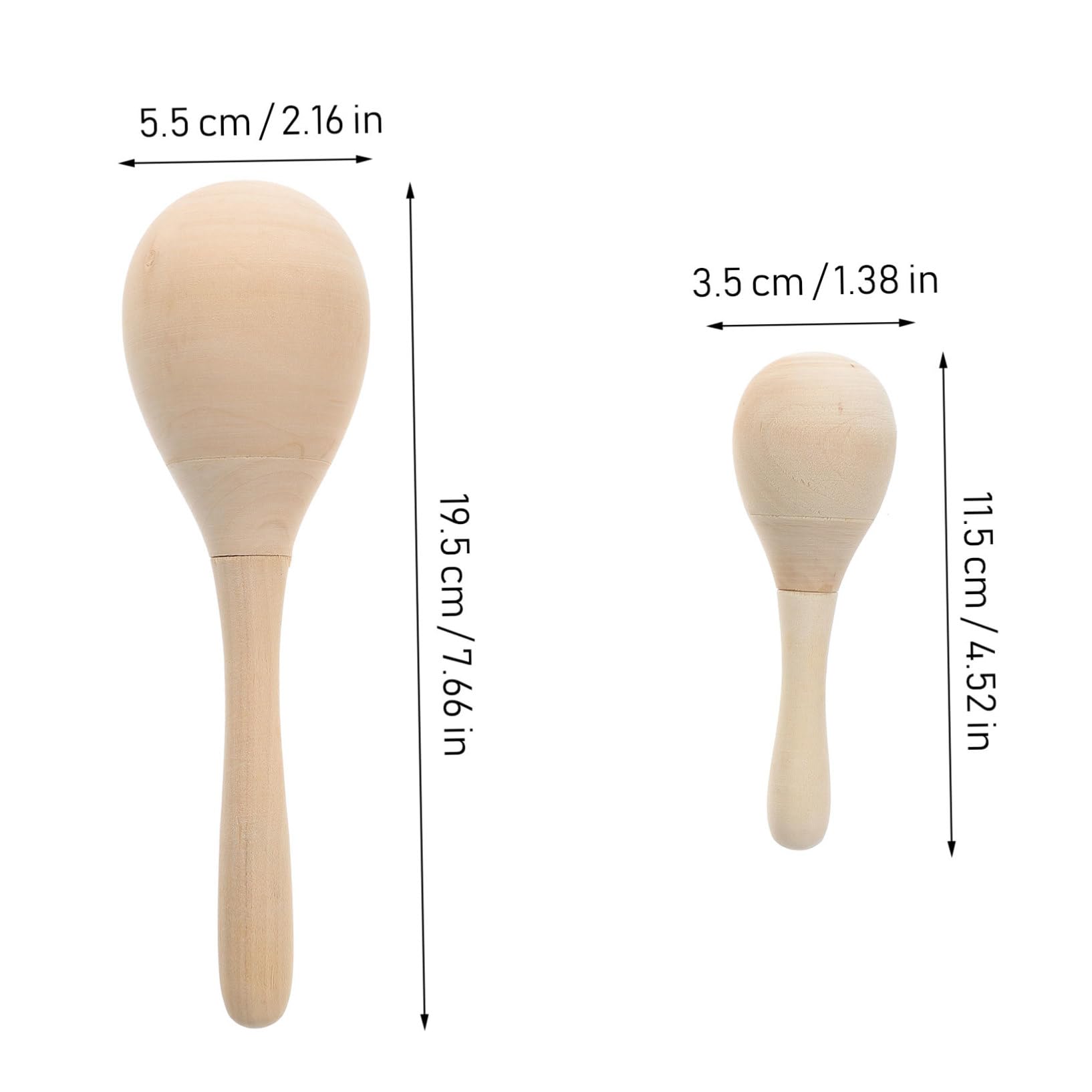 SUPVOX Maracas in Legno da Dipingere 12 Pezzi Set, Giocattolo Musicale per Ragazzo Ragazza Piccoli, Strumenti di Percussione per Feste e Scuola, Maracas Fai da Te per Lavoretti Creativi