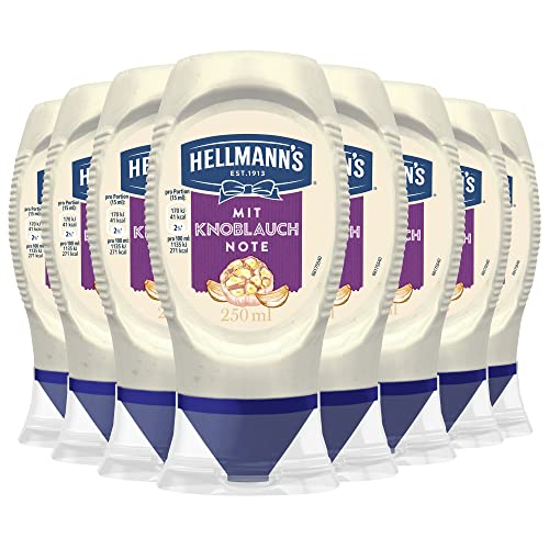 Hellmann's Sauce mit Knoblauchnote ideal zum Dippen und Verfeinern Flasche, 8er Pack (8 x 250 ml) Cover