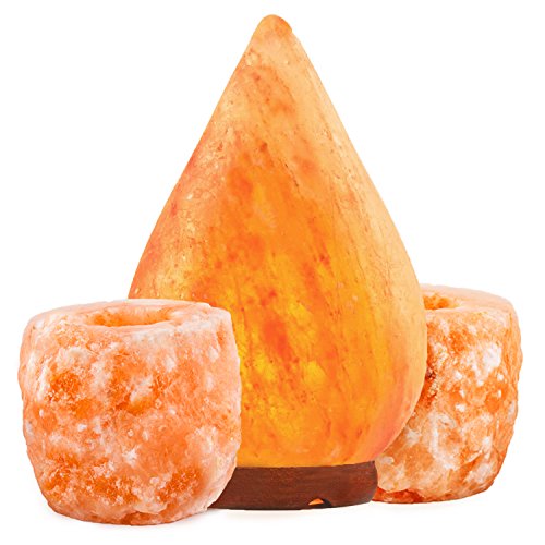 Natural Himalayan Salt Lamp w/Salt Candle Holders