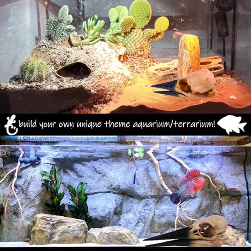 Image of Fish Cave Hideout Ornament Decor for Terrarium Dinosaur Animal Skull Aquarium Large Decorations Betta Tarantula Reptile Snake Decor Bones Halloween