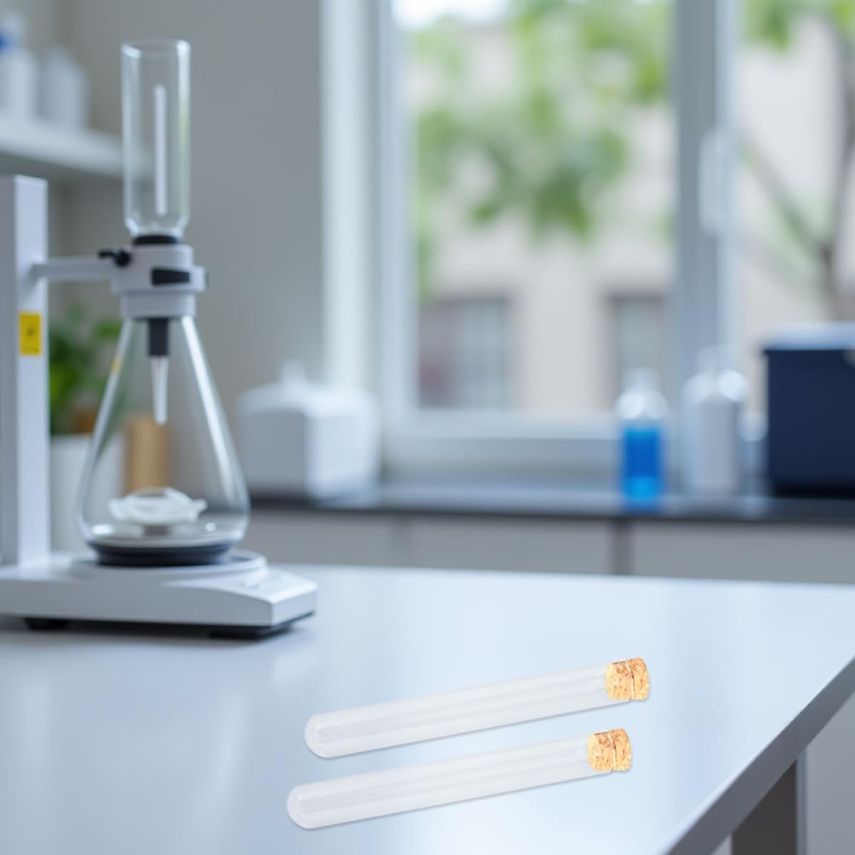 Zerodeko 5 Series Tubo De Ensayo Tubos De Ensayo Con Corchos Conformado Tubos De Laboratorio De Prueba Tubo De Almacenamiento Transparente Muestra Múltiple Redondo De Madera 10 Piezas X 5