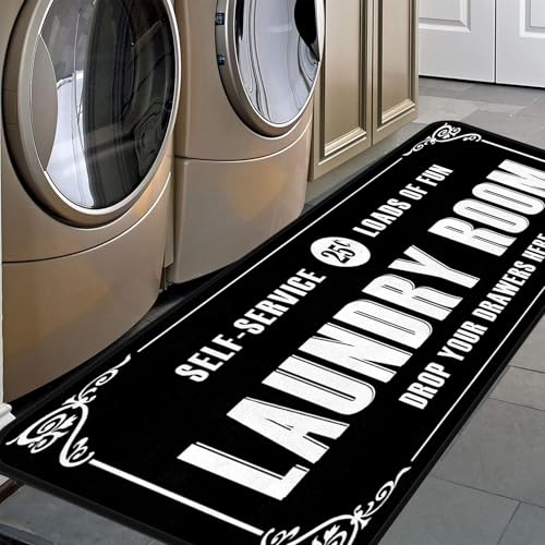 Black 2 Farmhouse Rug Runner.nslip, Waterproof Runner for Kitchen,...