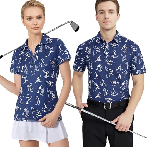 Matching Golf Shirts for Couples Funny Golf Polo Shirts for Men Women Couples Matching Outfits Short Sleeve Golf Polos miniatura 1