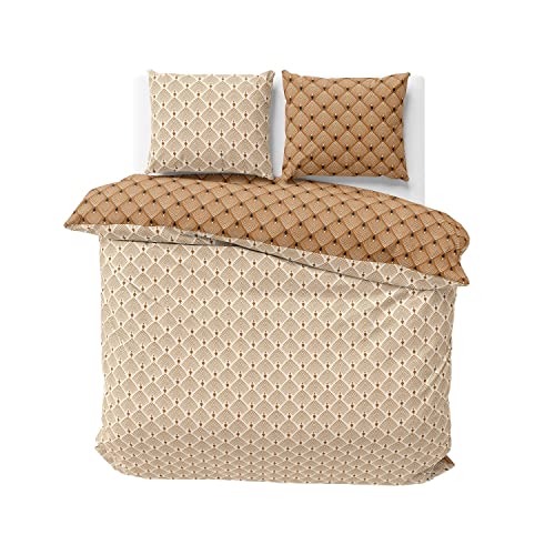 MANI TEXTILE Coté Déco - Prunella Double Duvet Cover Set Dimensions: 220 x 240 cm, Orange, Full