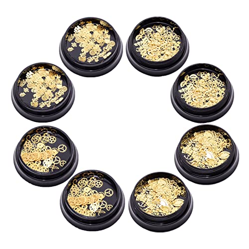 OLYCRAFT 800pcs Resin Filler 4 Styles Resin Charms Alloy Epoxy Resin Supplies Insert Resin Accessories Resin Filling Charms Nail Art Decoration for Resin Jewelry Making Golden