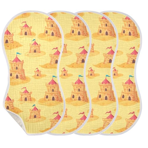 Sandcastel Summer Cotton Muslin Burp Cloth Easy Care Feeding Cloth for Unisex boy and Girl Set of 2, 22x11in3