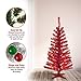 National Tree Company Pre-Lit Artificial Christmas Tree, Red Tinsel, White Lights, Includes Stand, 4 feet