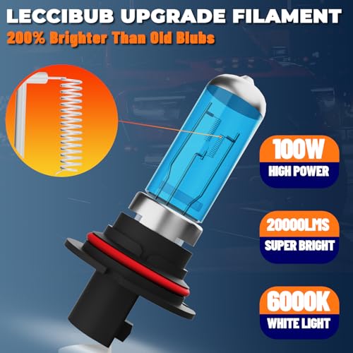 Image of Headlight Bulbs Compatible With Nissan Frontier 2001-2019, 9007 /HB5 High Low Beam Headlights Halogen Light Bulb, Super Bright 6000K White, Plug and Play, Pack of 2