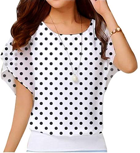 Neineiwu Women's Summer Loose Casual Short Sleeve Chiffon Top T-S...