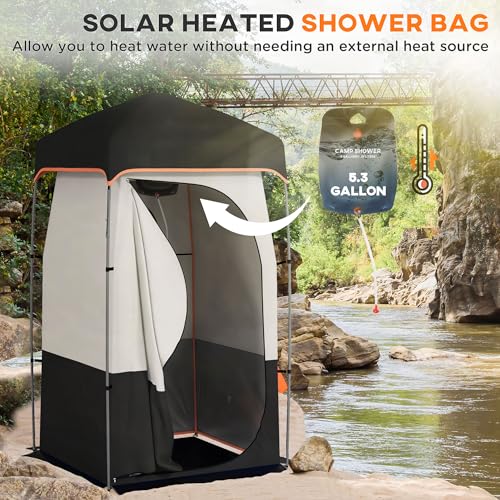 Outsunny-Portable-Shower-Tent-Privacy-Shelter-Camping-Dressing-Changing-Tent-Room-with-Solar-Shower-Bag-Floor-and-Carrying-Bag