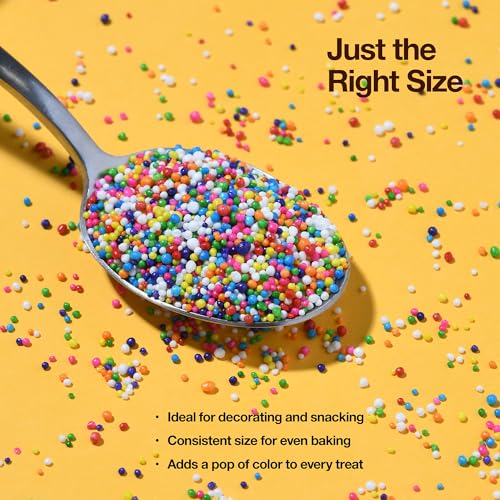Image of Rainbow Nonpareils Sprinkles 10 oz Dot Sprinkles | Mini Round Sprinkles for Baking, Cupcakes, Cookies, Cakes & Ice Cream Decorations