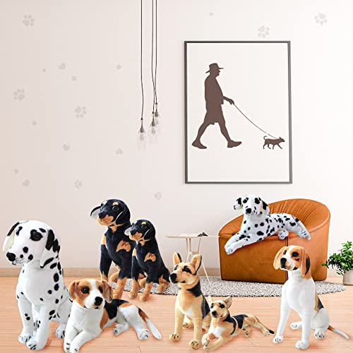 Hund Plüschtier 50CM Hunde Kuscheltier für Kinder,Plüschhund Liegend -Stofftier Hund Lebensecht Weiß Braun Welpen Hund Tier Plüsch Puppe Hund Kissen Plüschtier Spielzeug für Kinder Jungen Mädchen