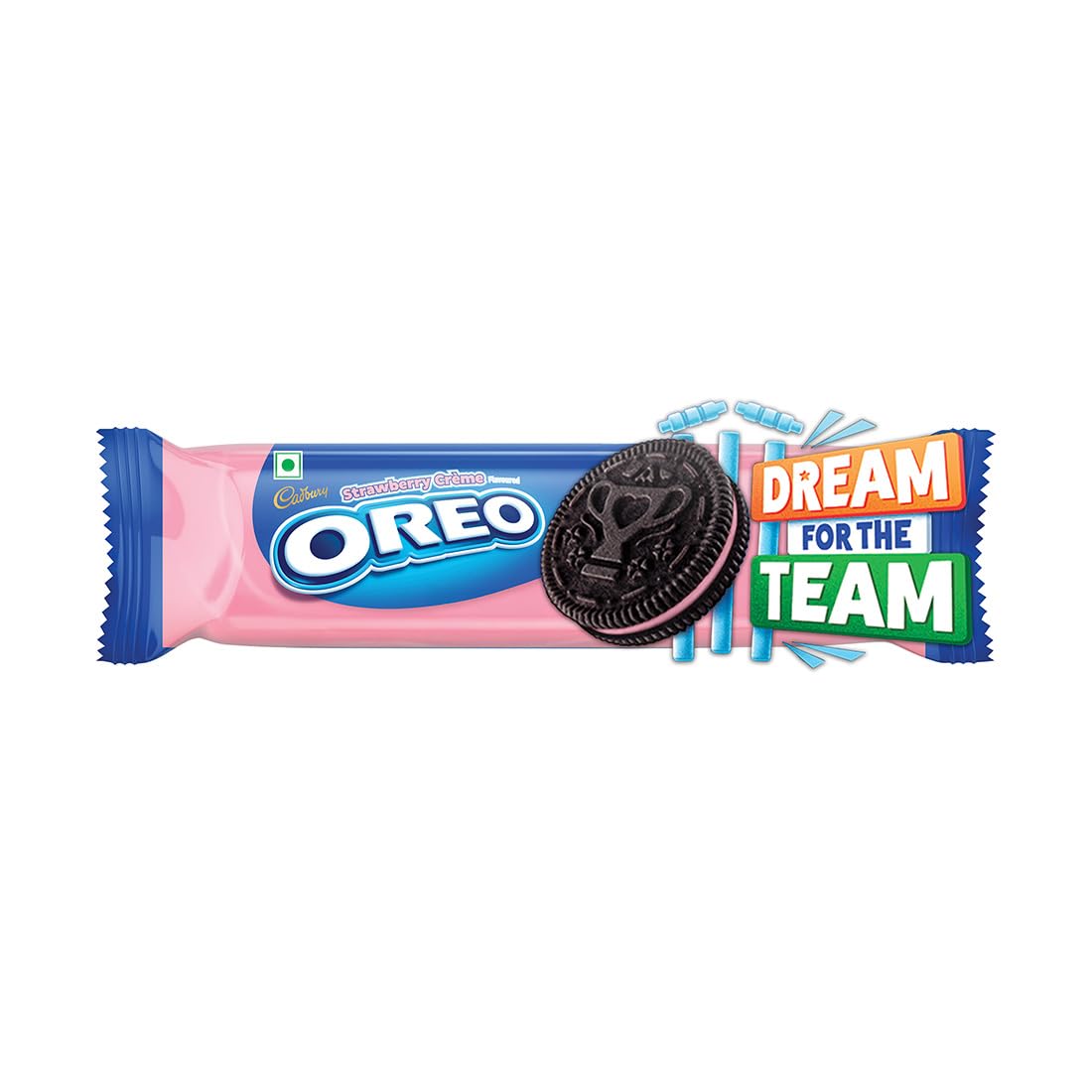 Cadbury Oreo Strawberry Flavour Creme Sandwich Biscuit, 108.55 g