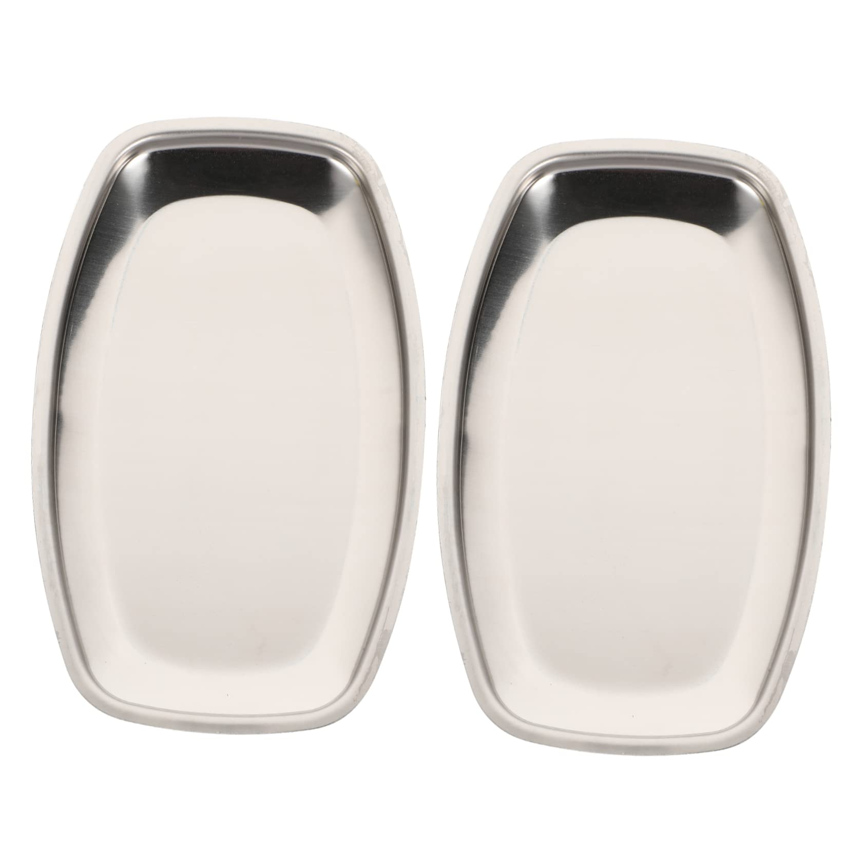 SOLUSTRE Metal Storage Tray Portable Food Container Towel Tray Fruit Plate Dish Holder for Cabinet Stainless Steel