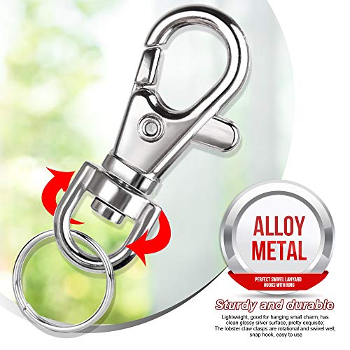 Image of LEOBRO 160PCS Lobster Claw Clasps and Key Rings, Keychain Making Kit, 80PCS Keychain Clips and 80PCS Key Chain Rings, Key Chain Making Kit for Crafts, Keychains, Jewelry