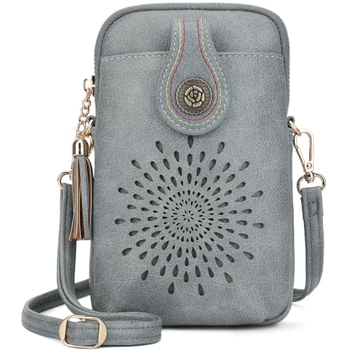 Image of APHISON Small Crossbody Bags for Women, Lightweight Vegan Leather Cell Phone Purse, Cute Purses with Tassels