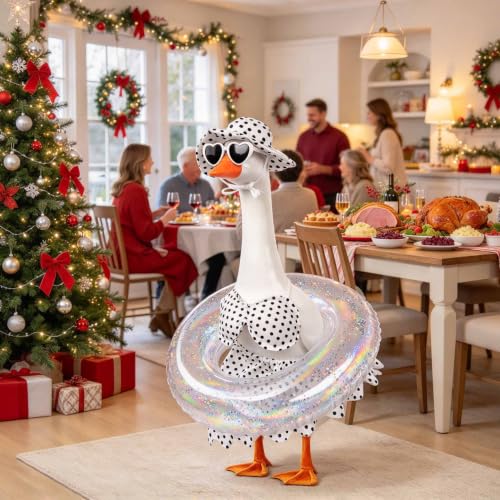 yuboo Christmas Porch Goose Outfits Fits 23 Inch, Goose Clothes with Swim Ring Sunglasses Hat Bikini, Garden Lawn Yard Halloween Play Decor - image 8